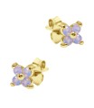 Four Petal Flower Silver Stud Earring STS-6159